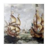 Schepen bij zee 1632 tegeltje (Voorkant)