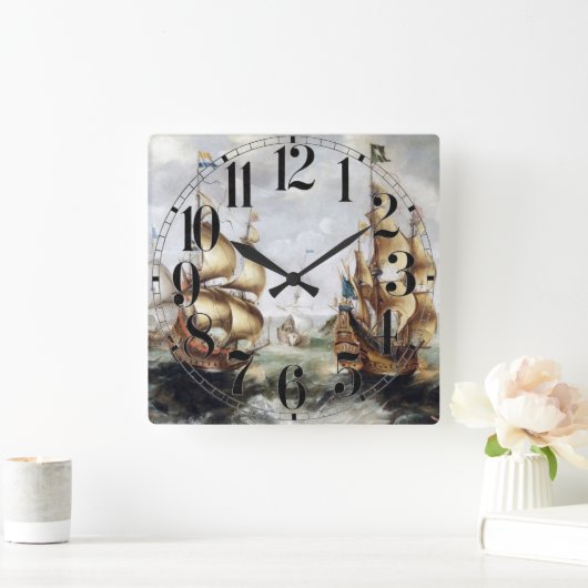 Schepen bij zee 1632 vierkante klok (Huis)