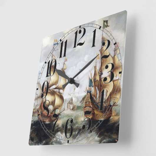 Schepen bij zee 1632 vierkante klok (Hoek)