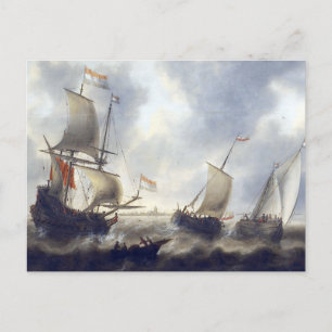 Schepen bij Zee 1660s Briefkaart