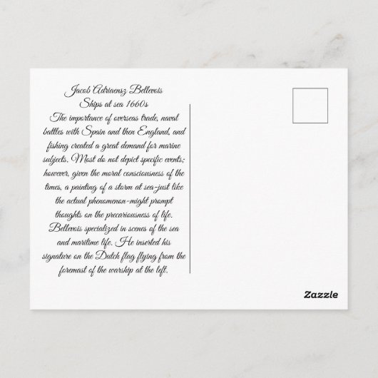 Schepen bij Zee 1660s Briefkaart (Achterkant)