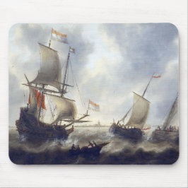 Schepen bij Zee 1660s Muismat