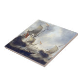 Schepen bij Zee 1660s Tegeltje (Zijkant)