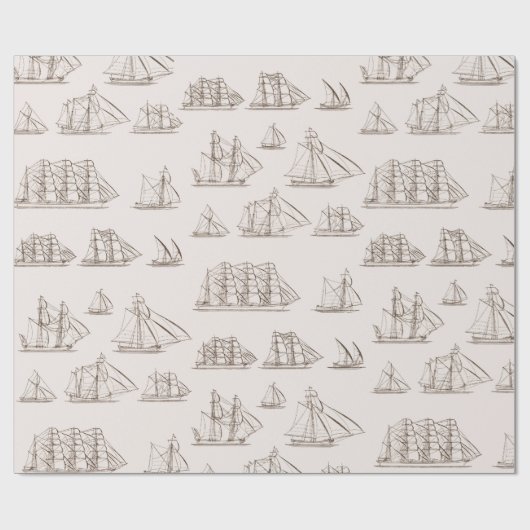 schepen cadeaupapier (Vlak)