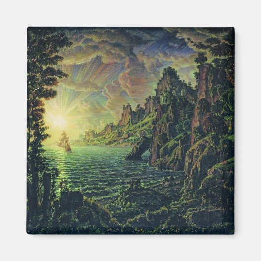 Schepen: De avond van de zon (door Konstantin Boga Magneet (Voorkant)