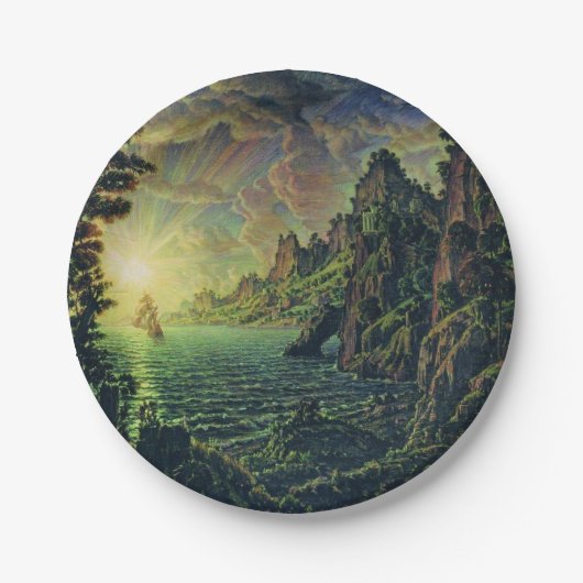 Schepen: De avond van de zon (door Konstantin Boga Papieren Bordje (Voorkant)