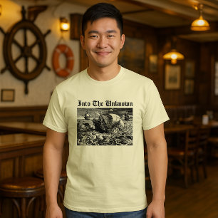 Schepen die het onbekende tegemoet varen met zee m t-shirt