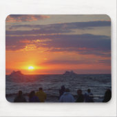 Schepen die onder Herfst Sunset Mousepad varen Muismat (Voorkant)