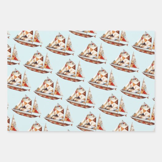 Schepen en boten inpakpapier vel (Voorkant 3)