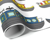 Schepen en Narrowboats Boot Illustraties Cadeaupapier (Rol Hoek)