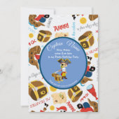 Schepen en Schat  Uitnodiging Piratenfeestje (Voorkant)