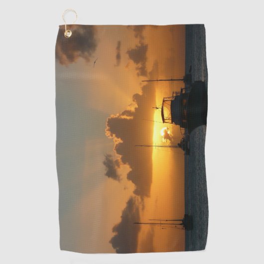 Schepen en soennitische zeebaars golfhanddoek (Voorkant)