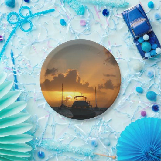 Schepen en soennitische zeebaars papieren bordje (Feest)