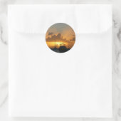 Schepen en soennitische zeebaars ronde sticker (Tas)