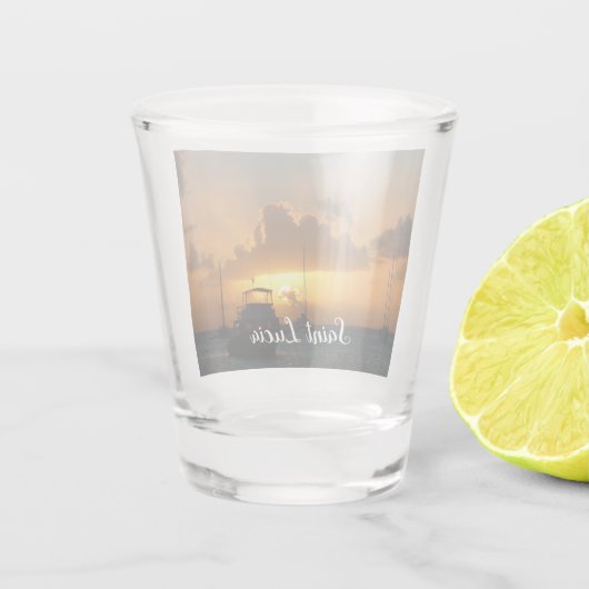 Schepen en soennitische zeebaars shot glas (Achterkant)