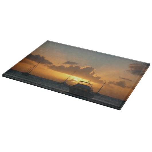 Schepen en soennitische zeebaars snijplank (Hoek)