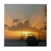 Schepen en soennitische zeebaars tegeltje (Voorkant)