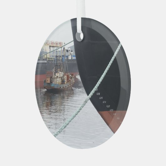 Schepen Glas Ornament (Voorkant links)