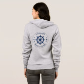 Schepen Helm Wheel Sterren Kapitein of Boot Naam G Hoodie (Achterkant volledig)