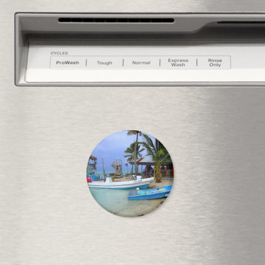 Schepen in Caye Caulker, Belize Magneet (Insitu (Vaatwasser))