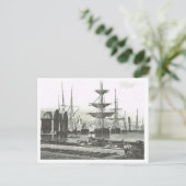 Schepen in de haven briefkaart (Staand voorkant)