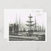 Schepen in de haven briefkaart (Voorkant / Achterkant)