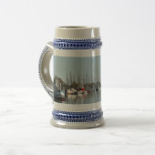 schepen in de haven en jouw tekst bierpul (Voorkant links)