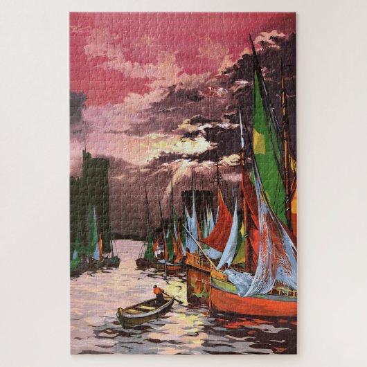 Schepen in de haven van La Rochelle Kunst Legpuzzel (Verticaal)