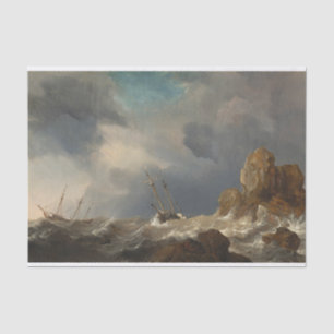 Schepen in een Gale van Willem van de Velde de Jon Tissuepapier