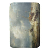 Schepen in een Storm aan de Nederlandse Kust Badmat (Voorkant Verticaal)