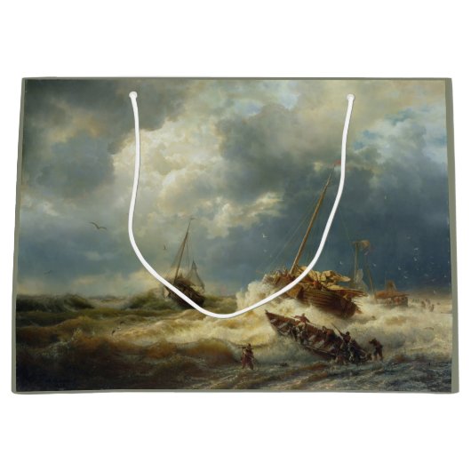 Schepen in een Storm aan de Nederlandse Kust Groot Cadeauzakje (Voorkant)