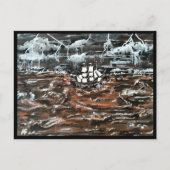 Schepen in een Storm Schilderij van Alfred Fox Briefkaart (Voorkant)