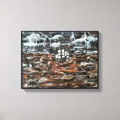 Schepen in een Storm Schilderij van Alfred Fox Canvas Afdruk (Voorkant)