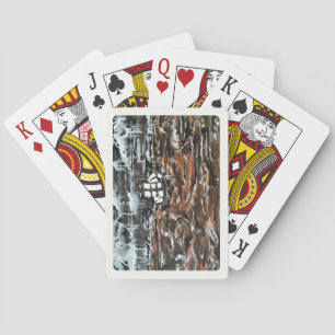 Schepen in een Storm Schilderij van Alfred Fox Pokerkaarten