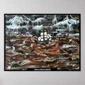 Schepen in een Storm Schilderij van Alfred Fox Poster (Voorkant)