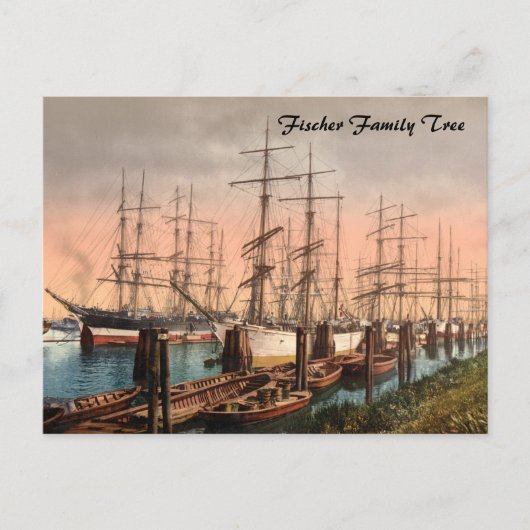 Schepen in Hamburg Harbour, Duitsland Briefkaart (Voorkant)
