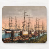 Schepen in Hamburg Harbour, Duitsland Muismat (Voorkant)