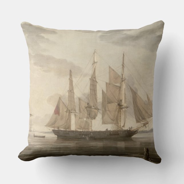 Schepen in Harbour, 1805 (olie op doek) Kussen (Voorkant)