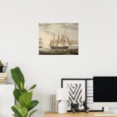 Schepen in Harbour, 1805 (olie op doek) Poster (Thuiskantoor)