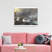 Schepen in Nood van een Rotsachtige Kust Canvas Afdruk (Insitu (Woonkamer))