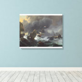 Schepen in Nood van een Rotsachtige Kust Canvas Afdruk (Insitu (Houten vloer))