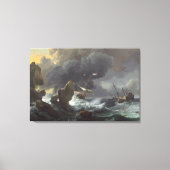 Schepen in Nood van een Rotsachtige Kust Canvas Afdruk (Voorkant)