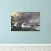 Schepen in Nood van een Rotsachtige Kust Canvas Afdruk (Insitu (Houten vloer))