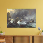 Schepen in Nood van een Rotsachtige Kust Canvas Afdruk (Insitu (Woonkamer))