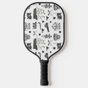 Schepen, kanonnen, zwaarden en wijnen, piraatthema pickleball paddle