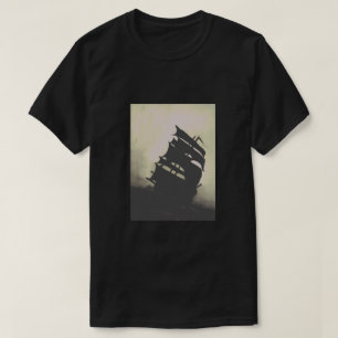 Schepen met handbeschilderd storm, zwart, Pearl T-shirt