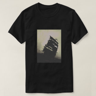 Schepen met handbeschilderd storm, zwart, Pearl T-shirt