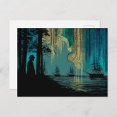 Schepen onder het noorderlicht briefkaart (Voorkant / Achterkant)