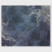  schepen op blauw cadeaupapier (Vlak)