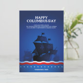 Schepen op blauwe achtergrond | Columbus Dag Groet Kaart (Staand voorkant)